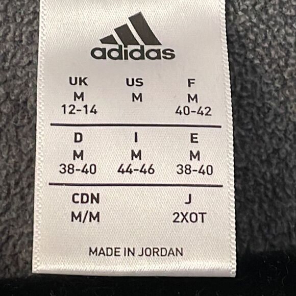 Adidas gray fleece pullover hoodie with roomy zip pockets size M - Picture 10 of 13